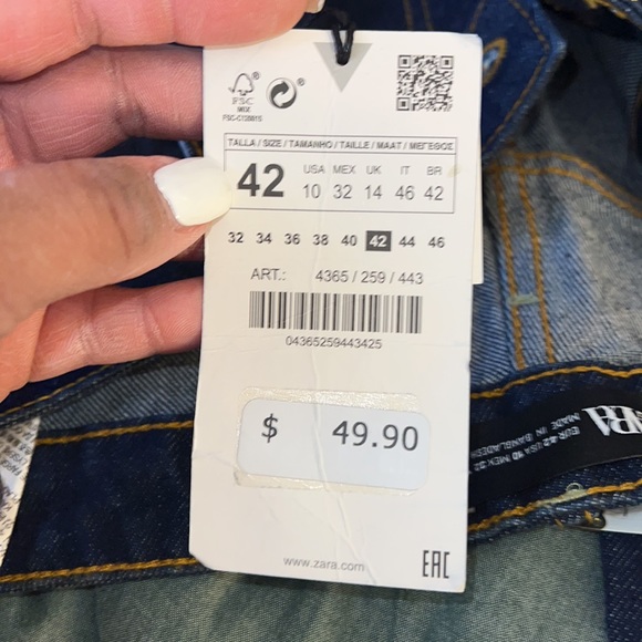 Zara: V front tailored straight leg jeans. - Picture 13 of 13